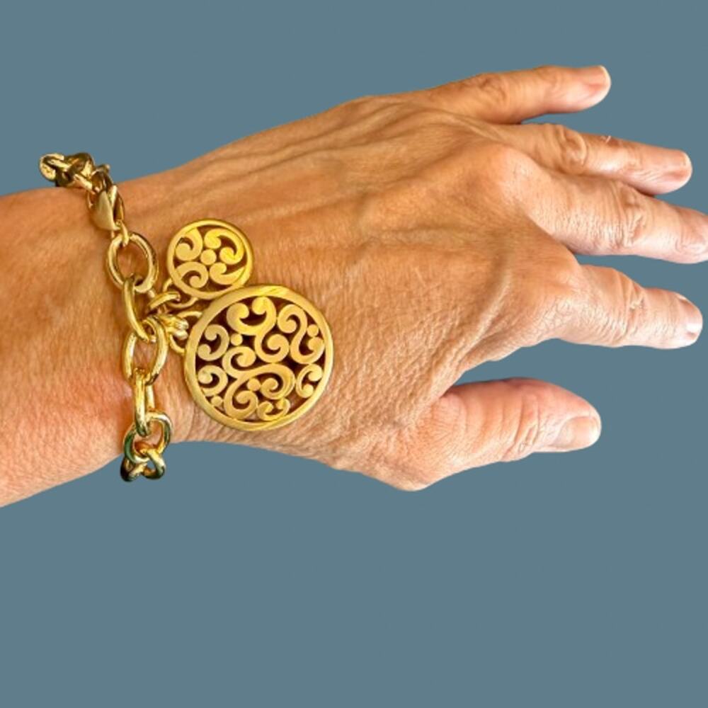 Gold Plated Brighton Contempo Medallion Link Bracelet NWOT - Picture 8 of 9